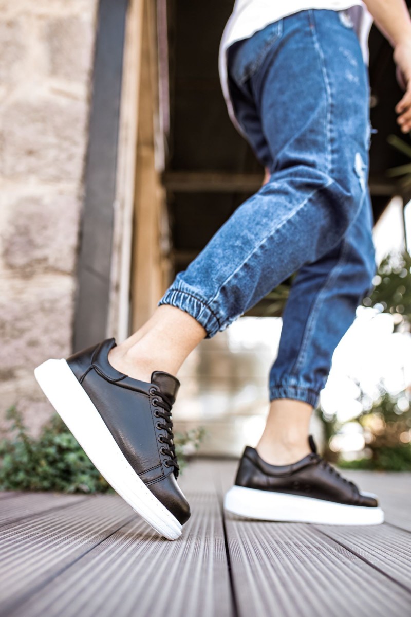 Mens Sneakers - Black White - Apollo