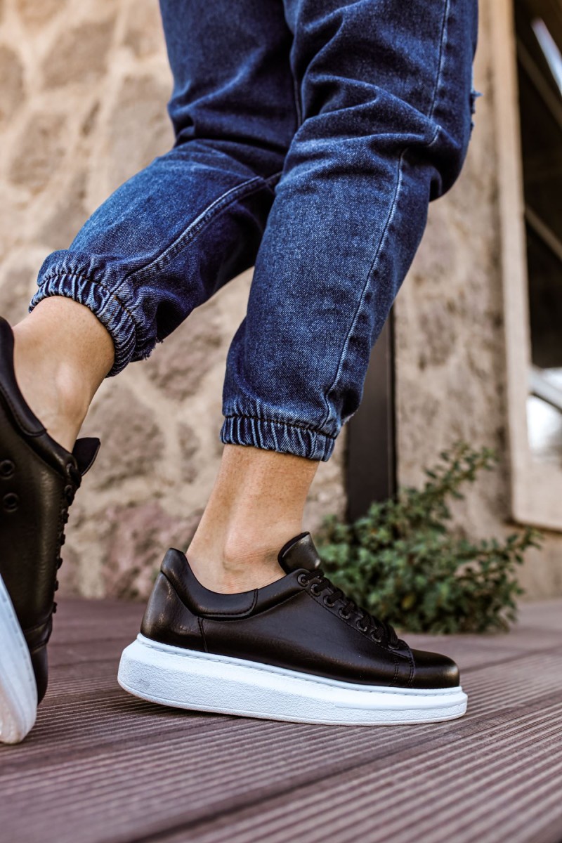 Mens Sneakers - Black White - Apollo