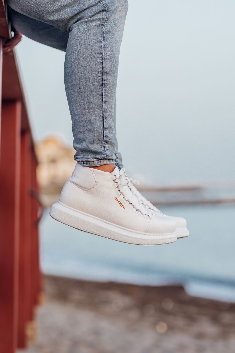 Erkek Yüksek Spor Ayakkabı - Beyaz - Enzo