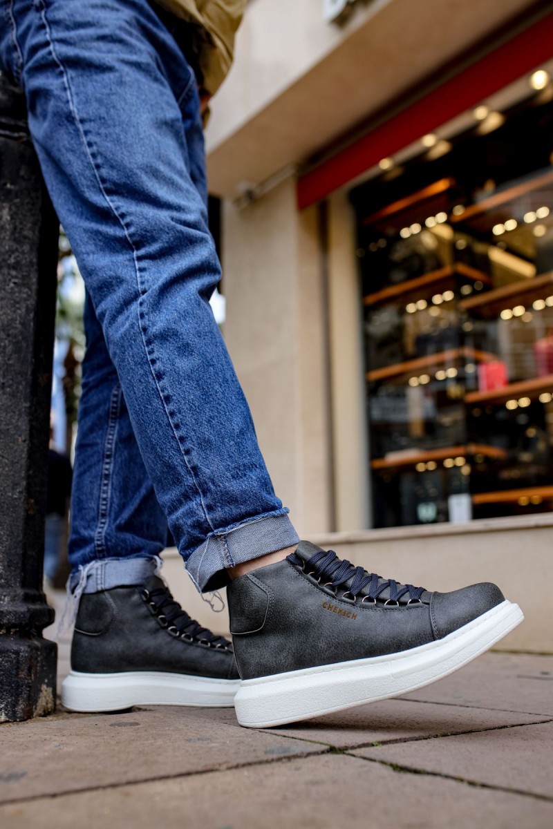 Erkek Yüksek Spor Ayakkabı - Antrasit - Enzo