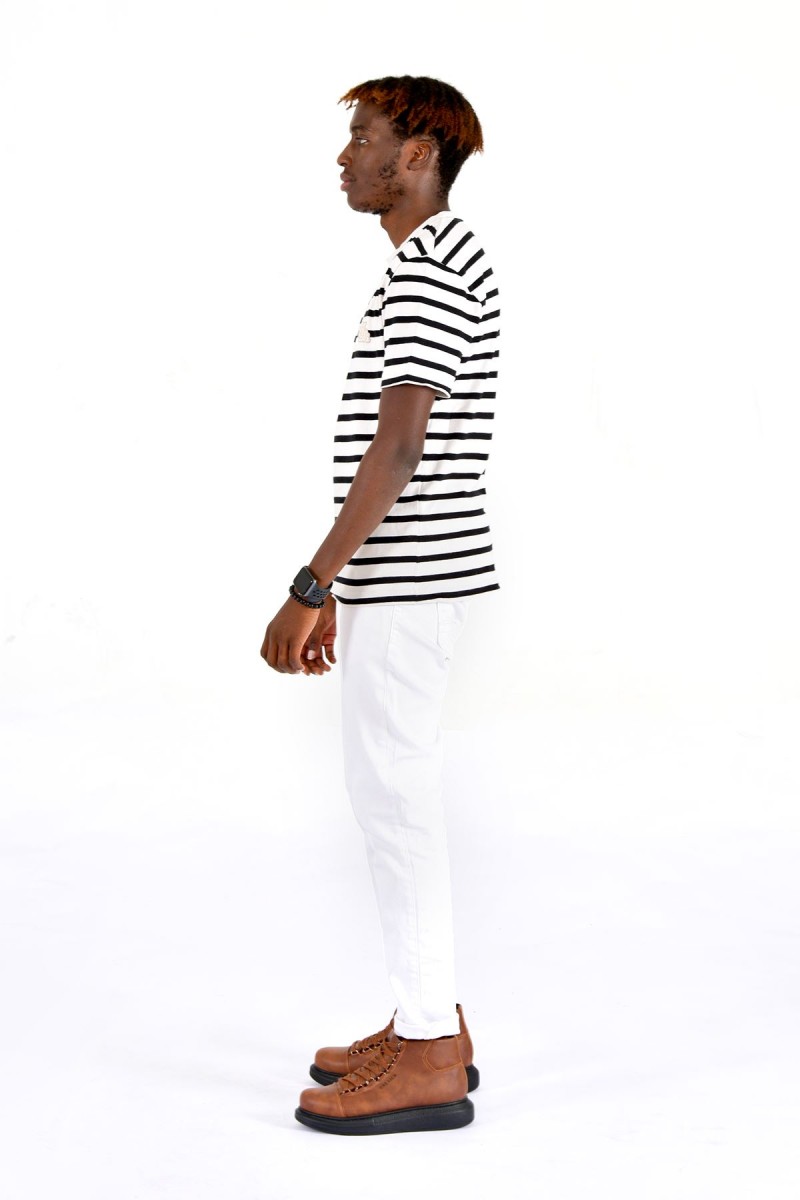 Erkek Yüksek Spor Ayakkabı - Taba Siyah - Enzo