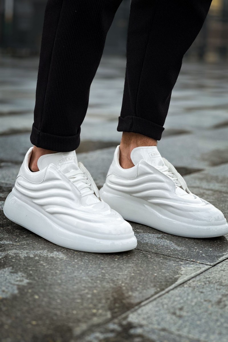 Erkek Sneaker - Beyaz Rugan - 295