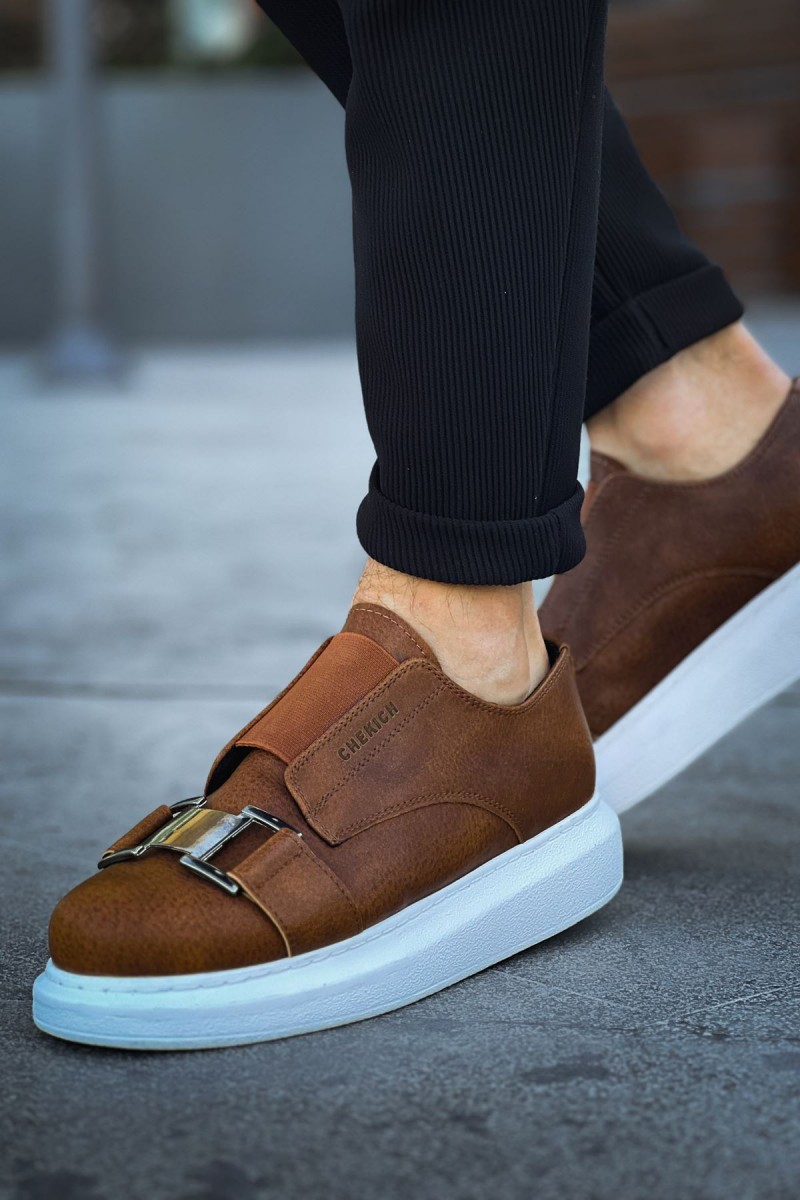 Mens Sneakers - Tan White - 297