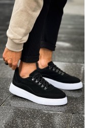 Erkek Sneaker - Siyah Beyaz Süet - 319