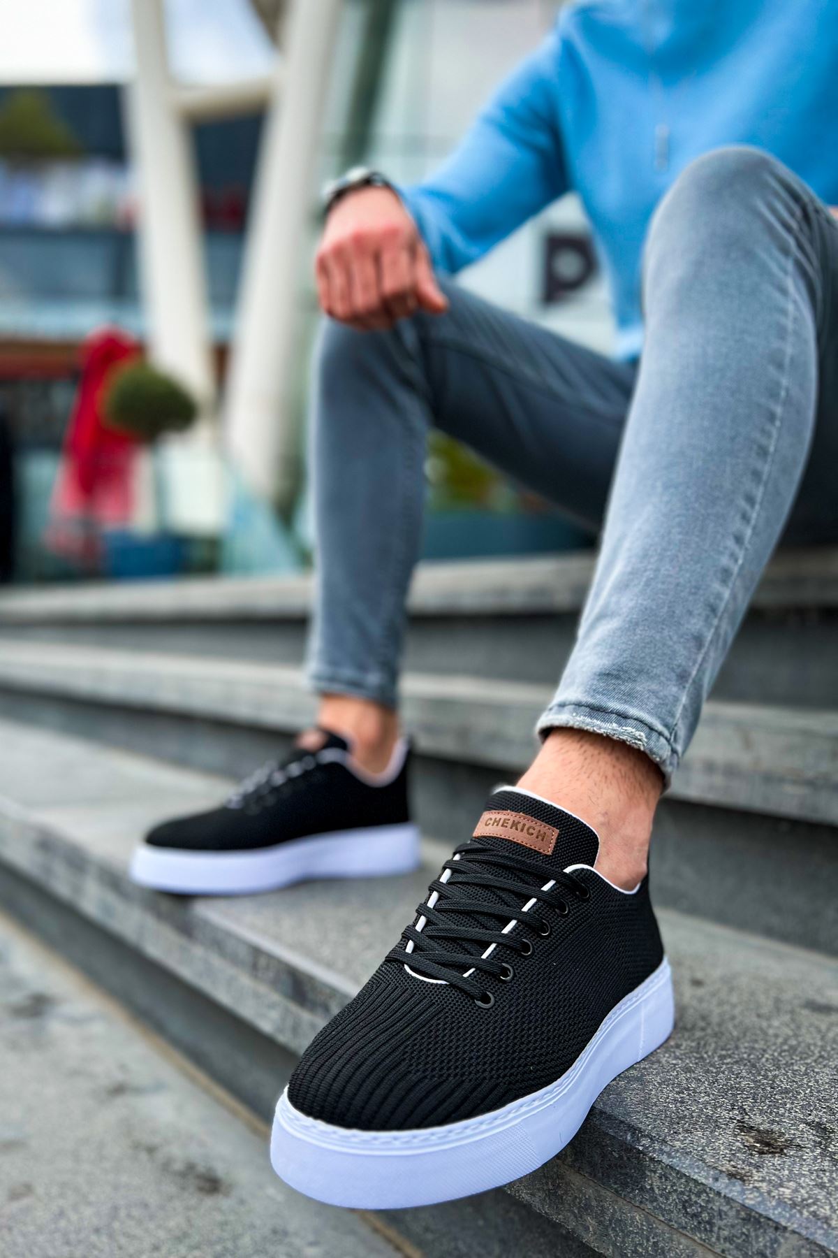 Erkek Sneaker - Siyah Beyaz - 413
