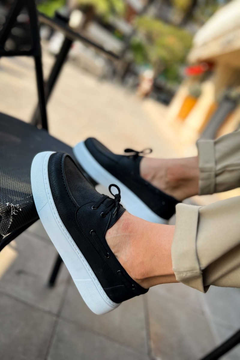 Erkek Klasik Ayakkabı - Siyah Beyaz - 419