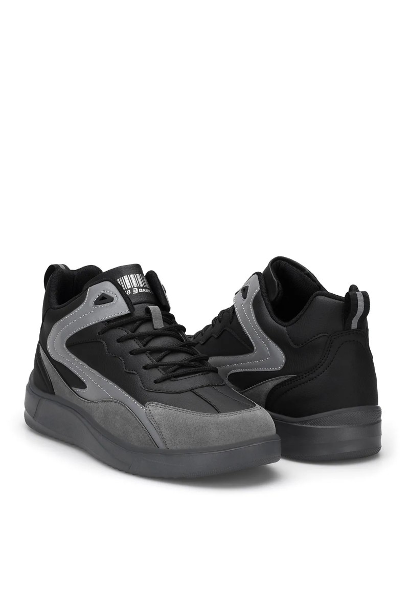 Erkek Bilekli Sneaker - Siyah Gri- DS3.1204