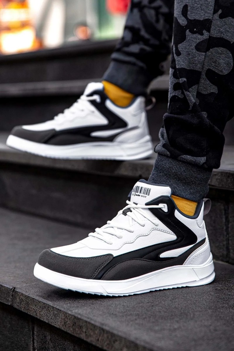 Erkek Bilekli Sneaker - Beyaz Gri- DS3.1204