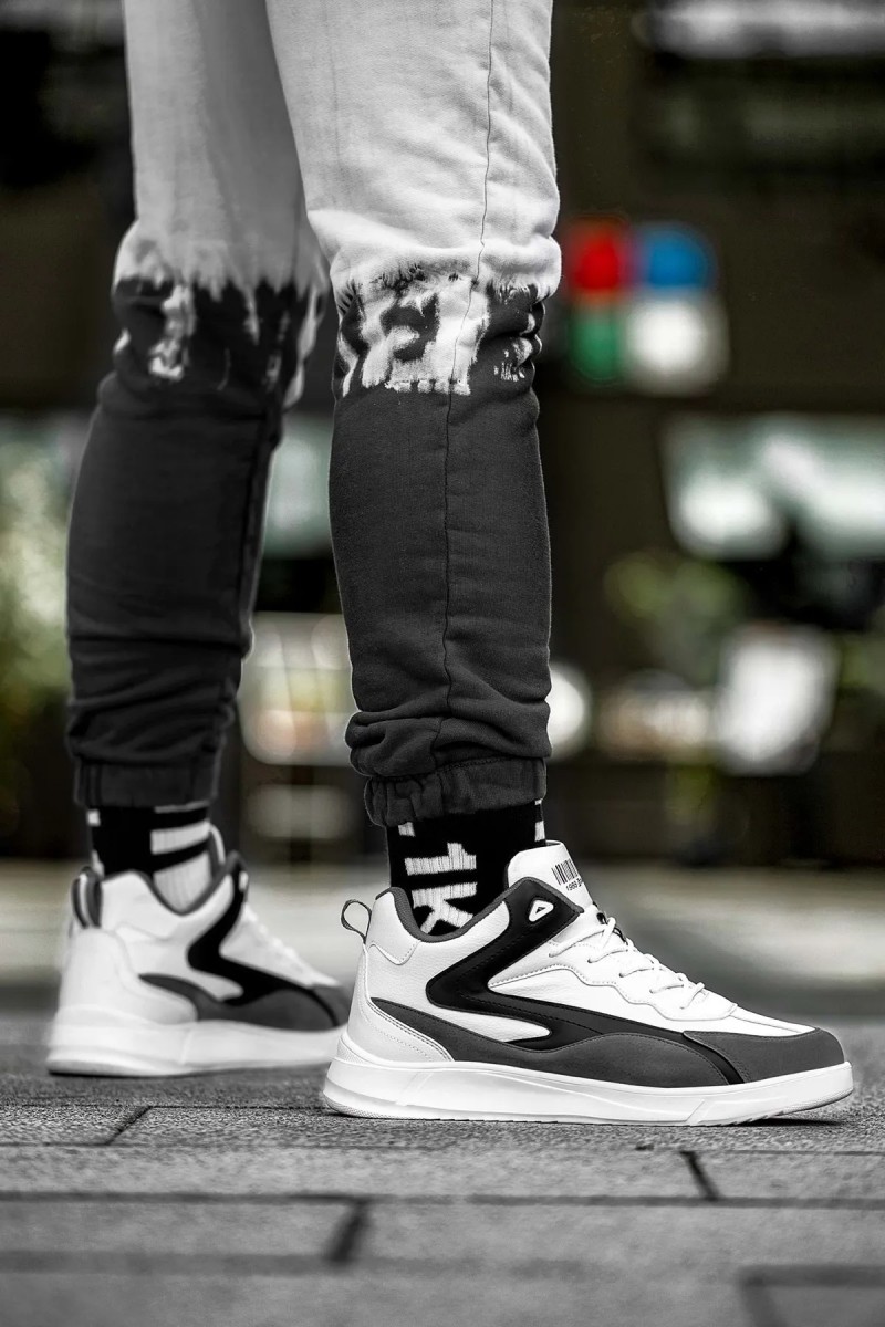 Erkek Bilekli Sneaker - Beyaz Gri- DS3.1204