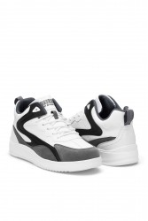 Erkek Bilekli Sneaker - Beyaz Gri- DS3.1204