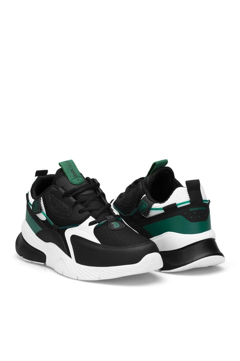 Erkek Sneaker - Siyah Beyaz Yeşil - DS3.1205