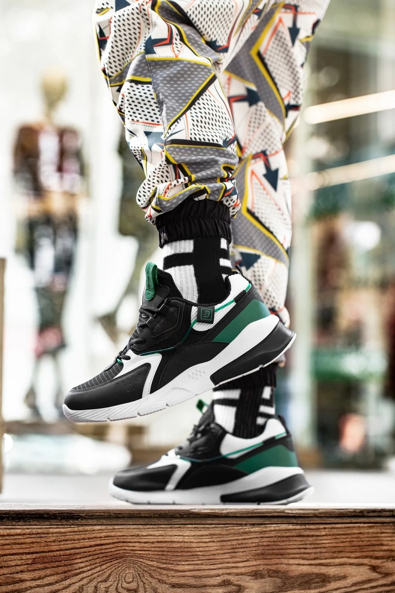 Erkek Sneaker - Siyah Beyaz Yeşil - DS3.1205