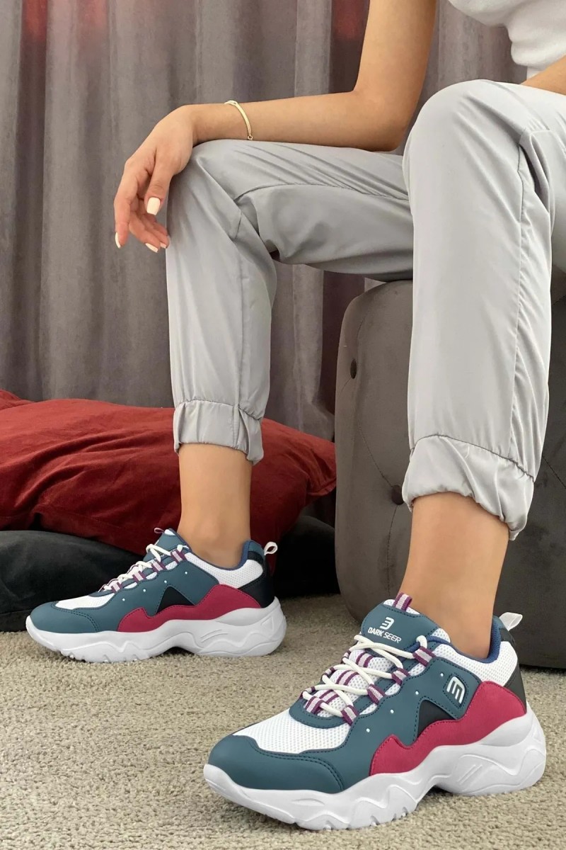 Kadın Sneker - Beyaz Mavi - DS3.5100