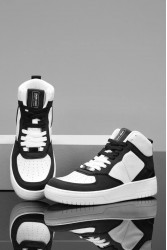Kadın Bilekli Sneaker - Beyaz Siyah - DS Maya
