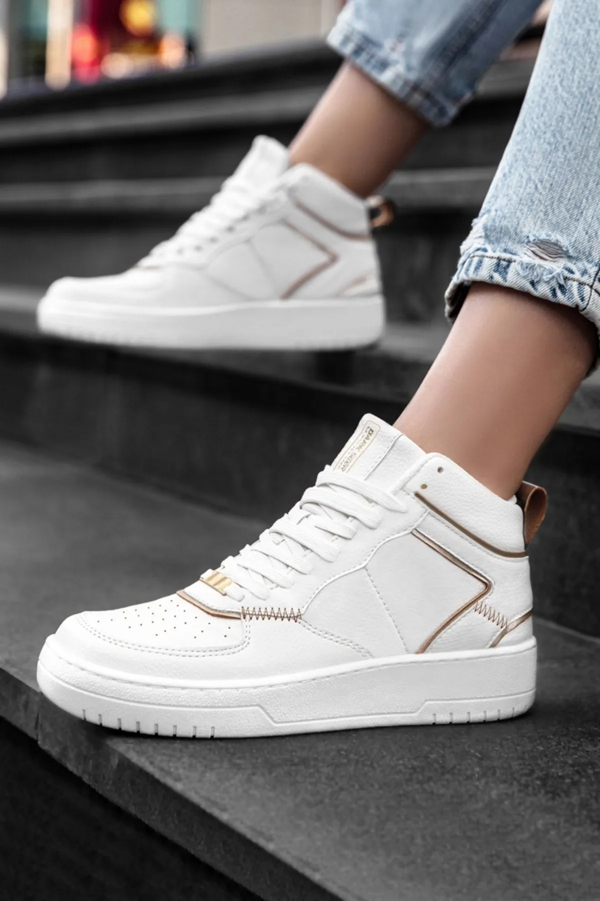 Kadın Bilekli Sneaker - Beyaz - DS Maya
