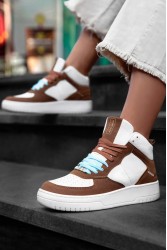 Kadın Bilekli Sneaker - Beyaz Taba - DS Maya