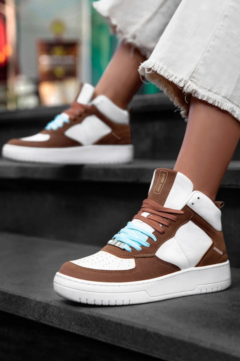 Kadın Bilekli Sneaker - Beyaz Taba - DS Maya