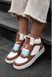 Kadın Bilekli Sneaker - Beyaz Taba - DS Maya
