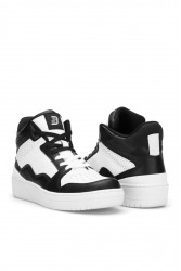 Kadın Bilekli Sneaker - Beyaz Siyah - DS Violet