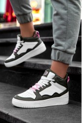 Kadın Bilekli Sneaker - Beyaz Yeşil - DS Violet