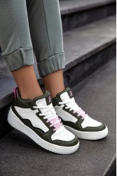 Kadın Bilekli Sneaker - Beyaz Yeşil - DS Violet