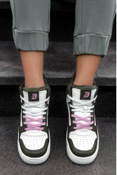 Kadın Bilekli Sneaker - Beyaz Yeşil - DS Violet