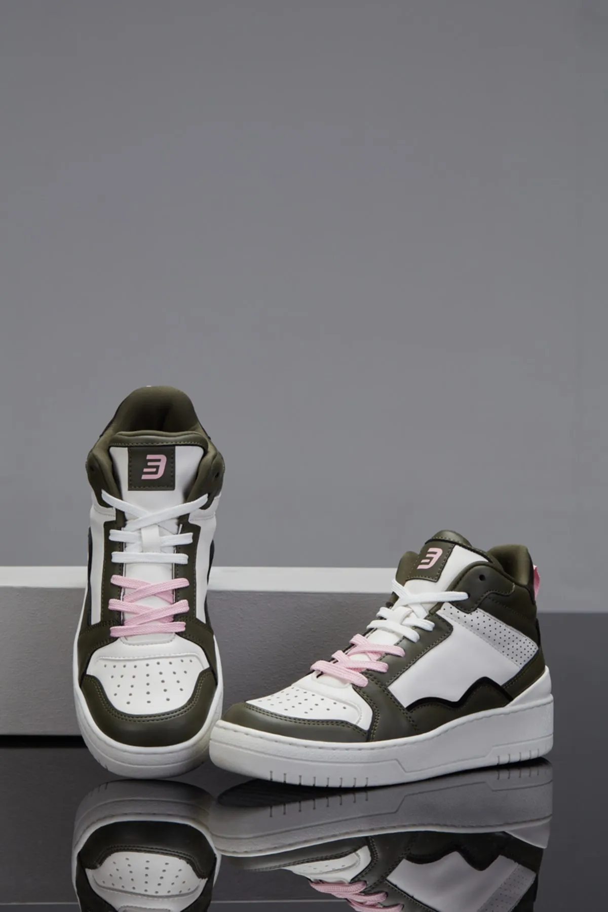 Kadın Bilekli Sneaker - Beyaz Yeşil - DS Violet