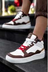 Kadın Bilekli Sneaker - Beyaz Taba - DS Violet