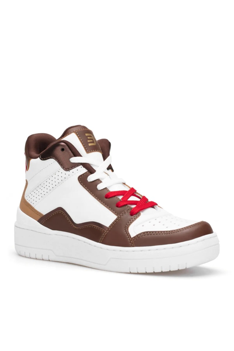 Kadın Bilekli Sneaker - Beyaz Taba - DS Violet