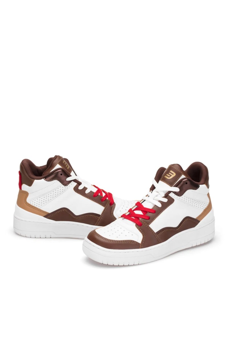 Kadın Bilekli Sneaker - Beyaz Taba - DS Violet