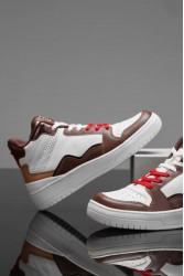 Kadın Bilekli Sneaker - Beyaz Taba - DS Violet