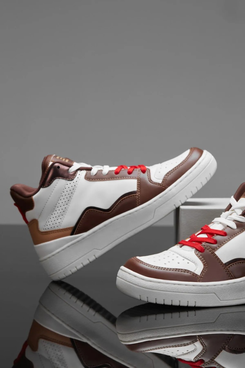 Kadın Bilekli Sneaker - Beyaz Taba - DS Violet