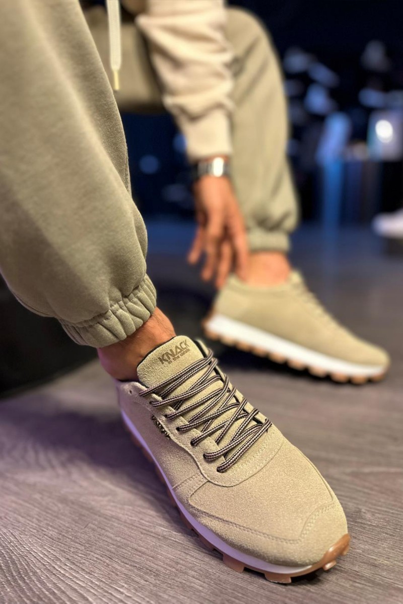 Erkek Sneaker - Bej Süet - 002