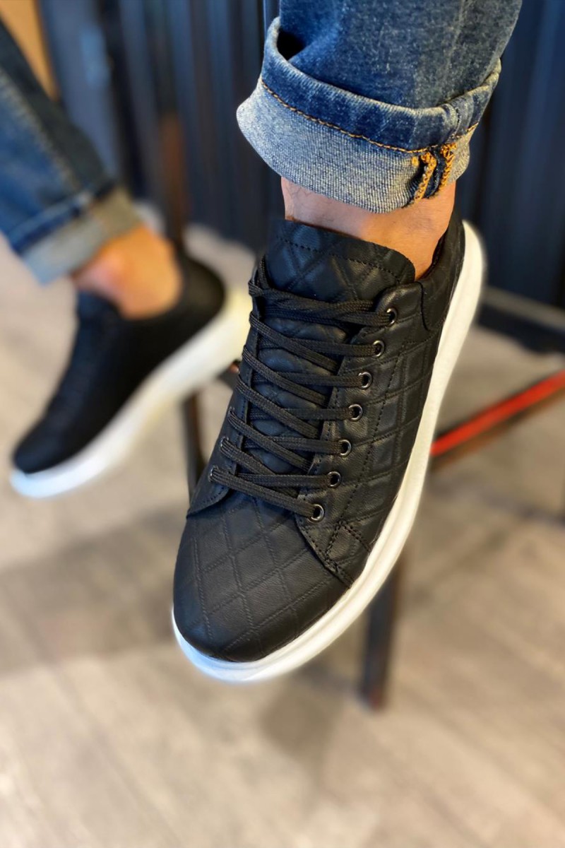 Erkek Sneaker - Siyah Beyaz Kapitone - 044