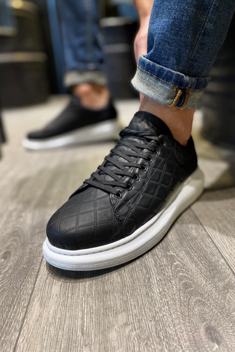 Erkek Sneaker - Siyah Beyaz Kapitone - 044