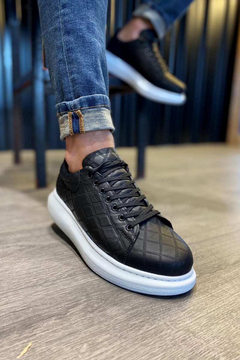 Erkek Sneaker - Siyah Beyaz Kapitone - 044