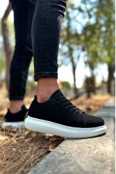 Erkek Sneaker - Siyah Beyaz Süet - 044