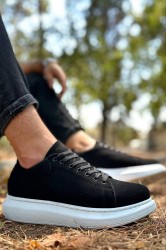 Erkek Sneaker - Siyah Beyaz Süet - 044