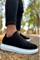 Erkek Sneaker - Siyah Beyaz Süet - 044