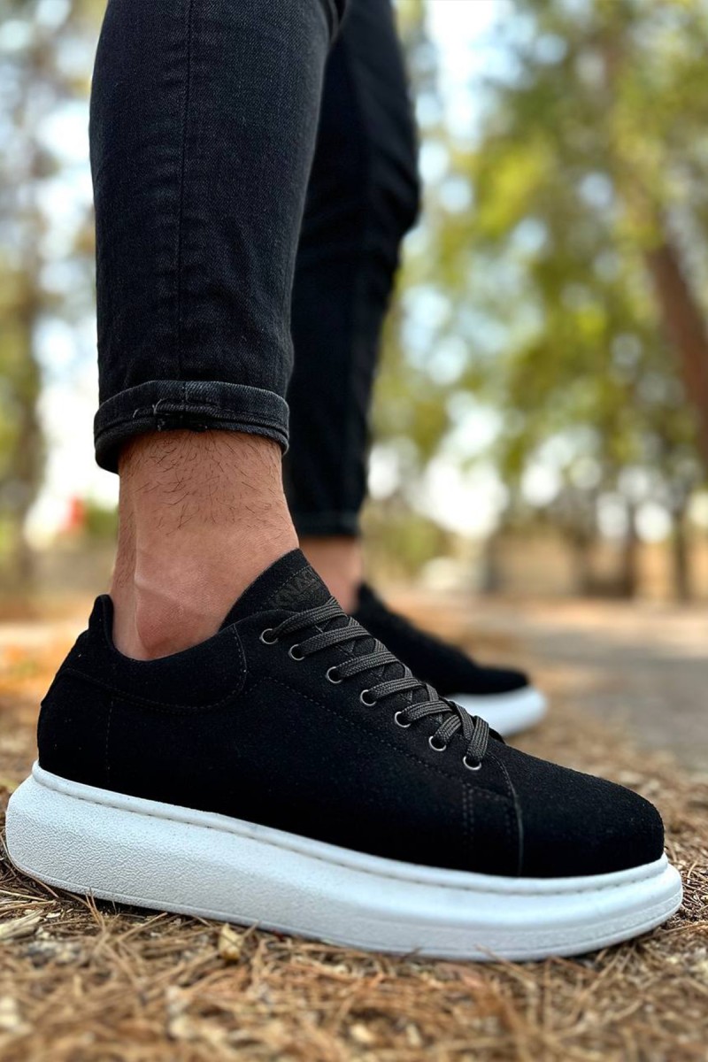 Erkek Sneaker - Siyah Beyaz Süet - 044