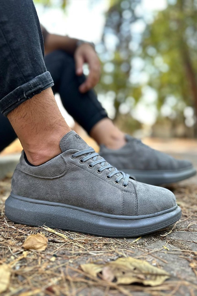 Erkek Sneaker - Gri Süet - 044