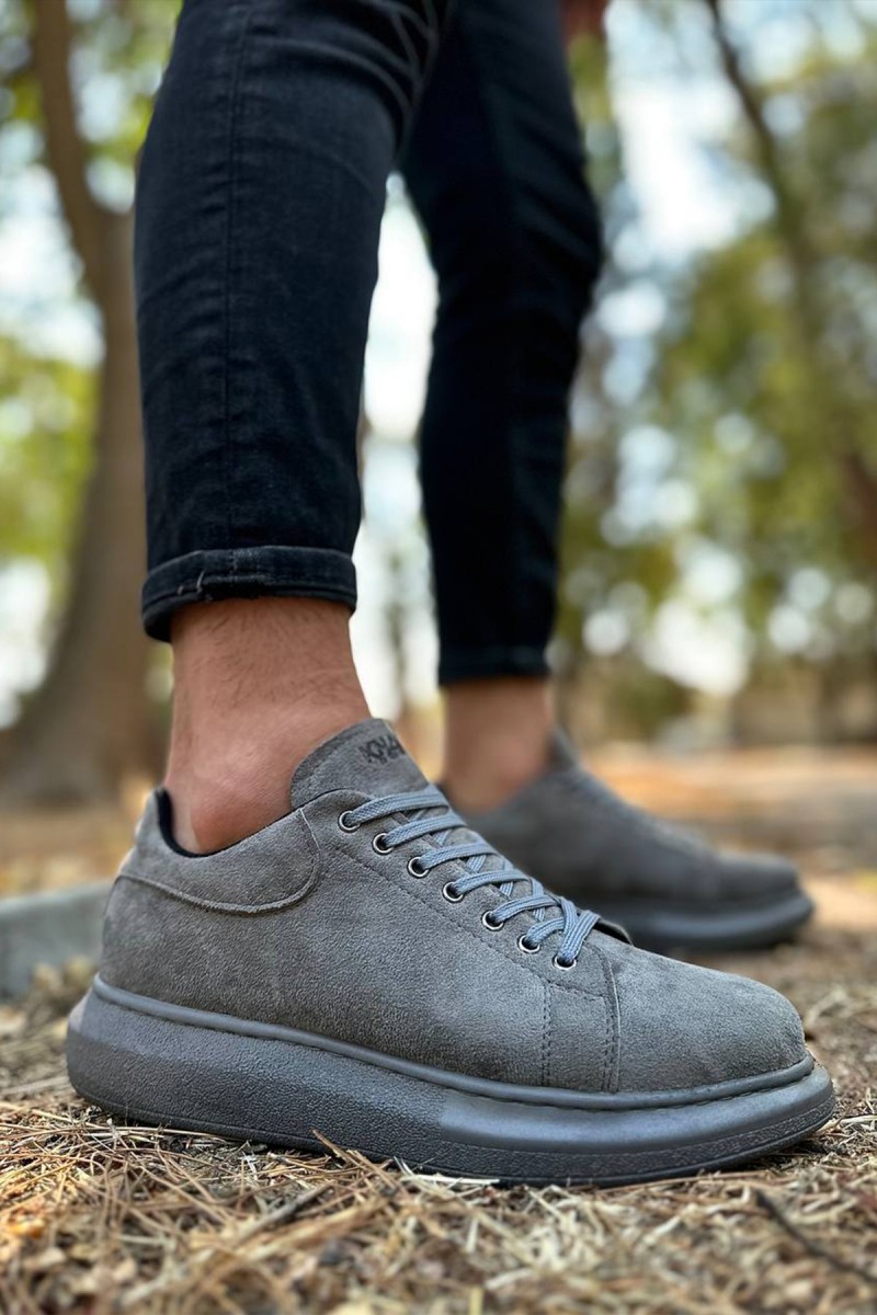 Erkek Sneaker - Gri Süet - 044