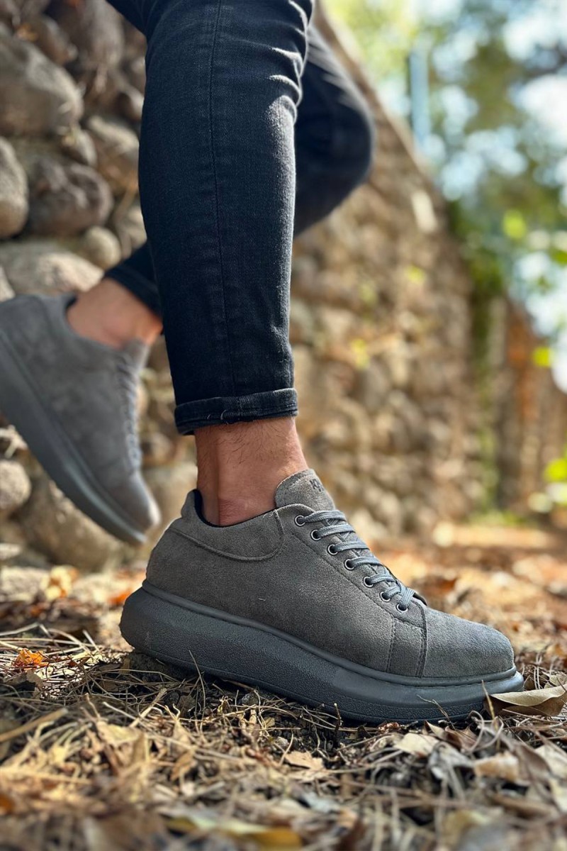 Erkek Sneaker - Gri Süet - 044