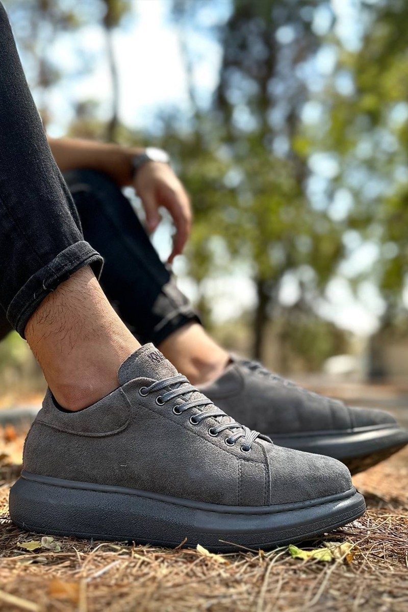 Erkek Sneaker - Gri Süet - 044