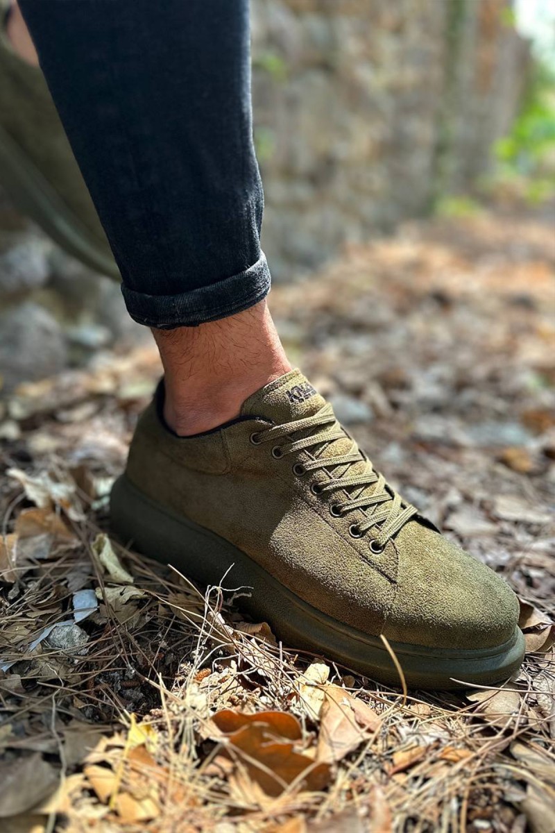 Erkek Sneaker - Haki Süet - 044