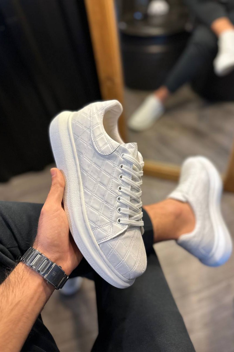 Erkek Sneaker - Beyaz Kapitone - 044