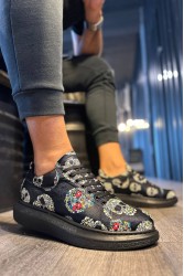 Erkek Sneaker - Siyah Kurukafa - 046
