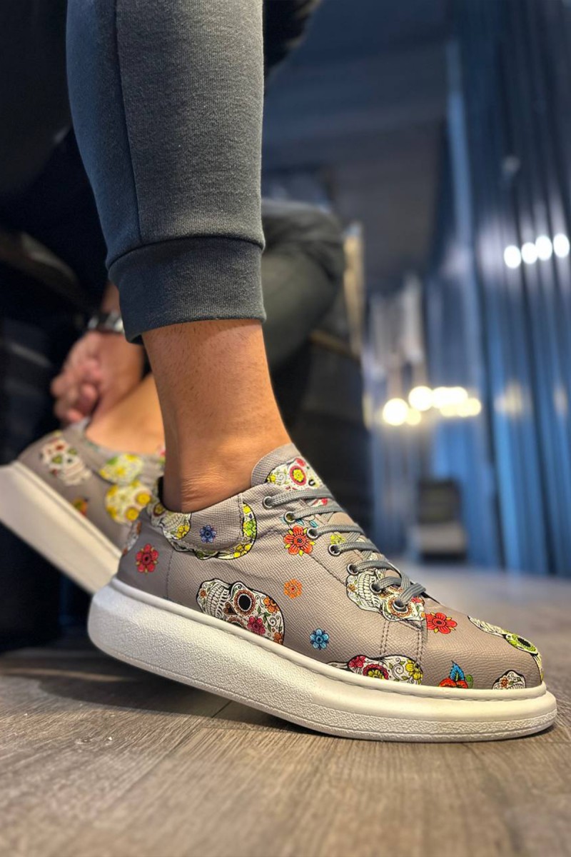 Erkek Sneaker - Gri Kurukafa - 046