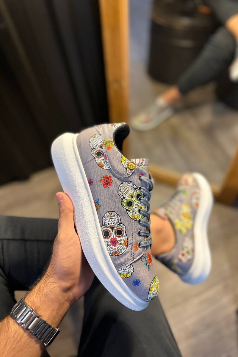 Erkek Sneaker - Gri Kurukafa - 046