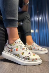 Erkek Sneaker - Beyaz Kurukafa - 046